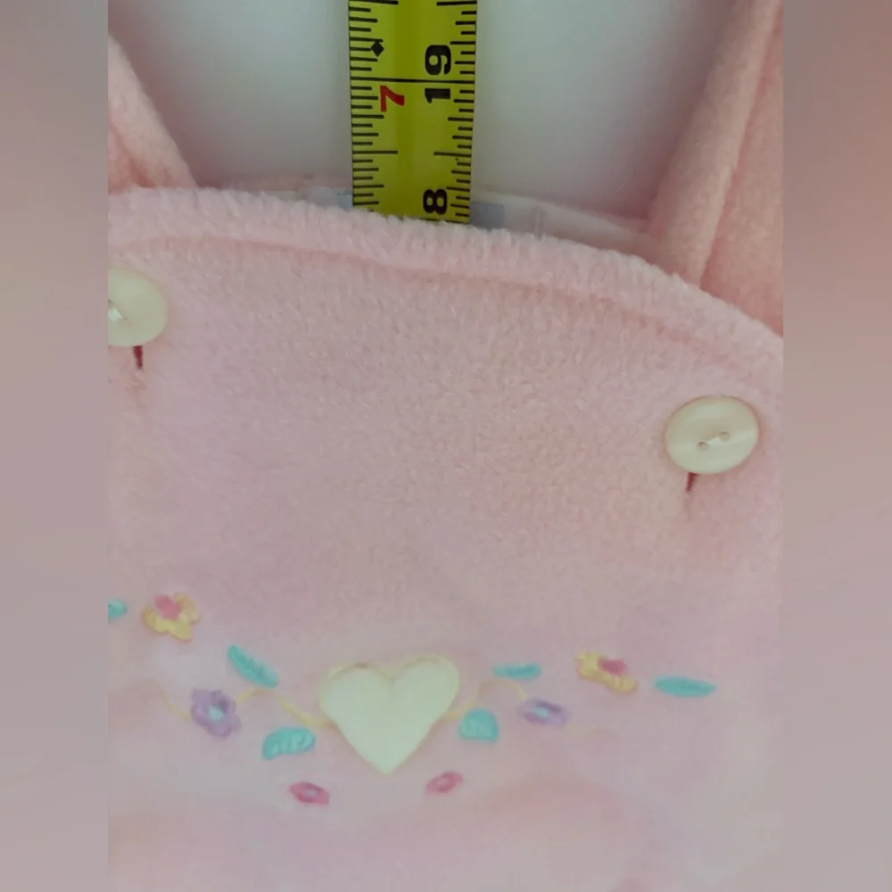Baby Soft pink lined 0/12 Months Sack W/Embroidered flowers & heart By Baby Dove